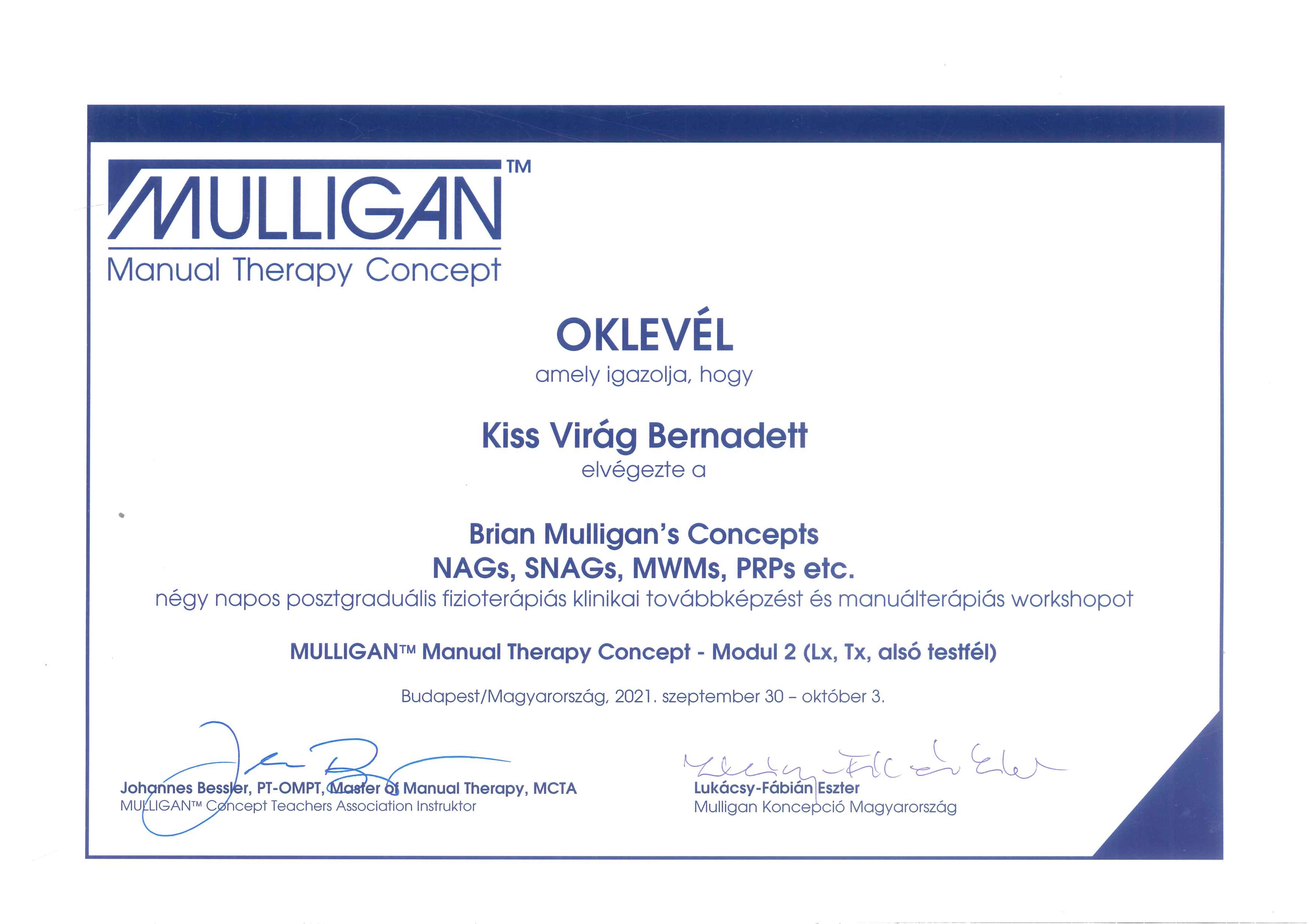 Mulligan hevederes technika